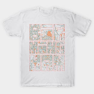 Birmingham, West Midlands, England City Map Typography - Bohemian T-Shirt